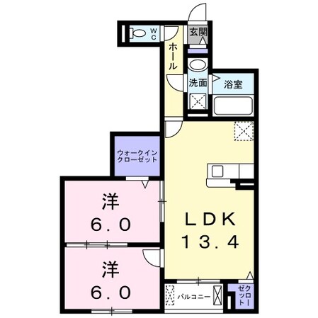 寝屋川市駅 バス10分  仁和寺下車：停歩6分 2階の物件間取画像